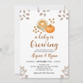Pumpkin Spice Autumn Coffee drinks Baby Shower 招待状 (正面)