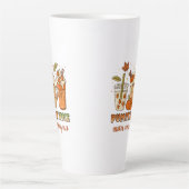 Pumpkin Spice Autumn Drink Art カフェラテマグ (正面)