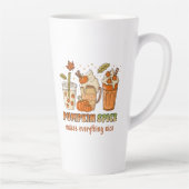 Pumpkin Spice Autumn Drink Art カフェラテマグ (右)