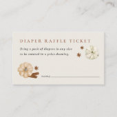 Pumpkin Spice Baby Shower Diaper Raffle Ticket エンクロージャーカード (正面)