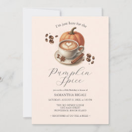 Pumpkin Spice Coffee 60th Birthday Invites 招待状
