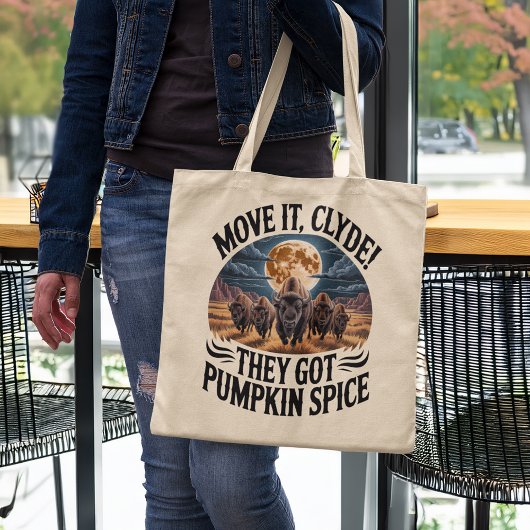 Pumpkin Spice Coffee Funny Bison Stampede トートバッグ