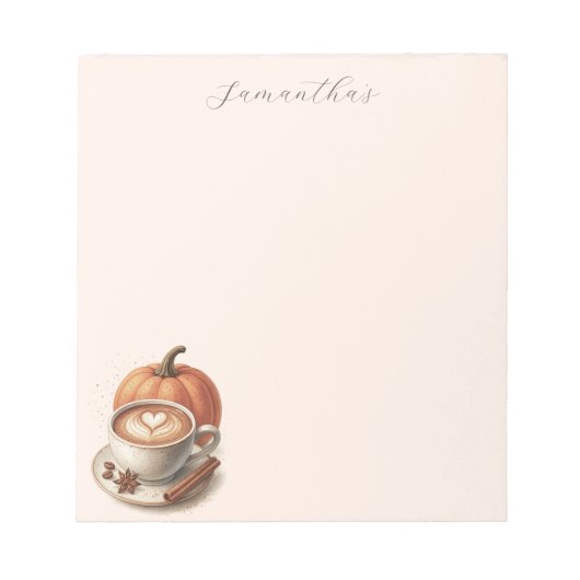 Pumpkin Spice Coffee Themed Notepad ノートパッド (正面)