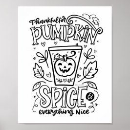 Pumpkin Spice Coloring Page ポスター