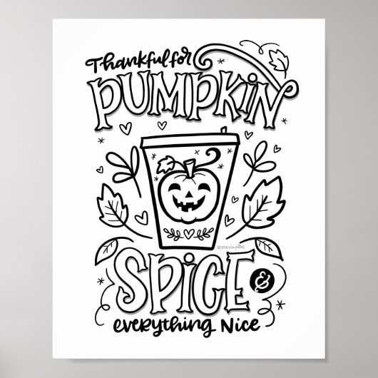 Pumpkin Spice Coloring Page ポスター (正面)