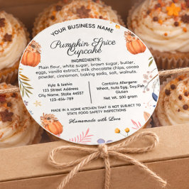 Pumpkin spice cupcake Cottage Law Food label ラウンドシール