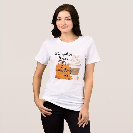 Pumpkin Spice Cute Halloween Womens Tshirts トライブレンドＴシャツ (正面全面)