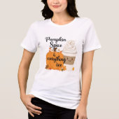 Pumpkin Spice Cute Halloween Womens Tshirts トライブレンドＴシャツ (正面)