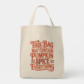 Pumpkin Spice Everything Funny Fall Warning Label トートバッグ (裏面)