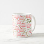 Pumpkin Spice Everything Nice Pink Pattern Fall コーヒーマグカップ (正面右)