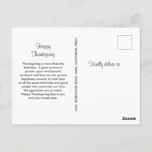 Pumpkin Spice & Everything Nice Thanksgiving Card ポストカード (裏面)