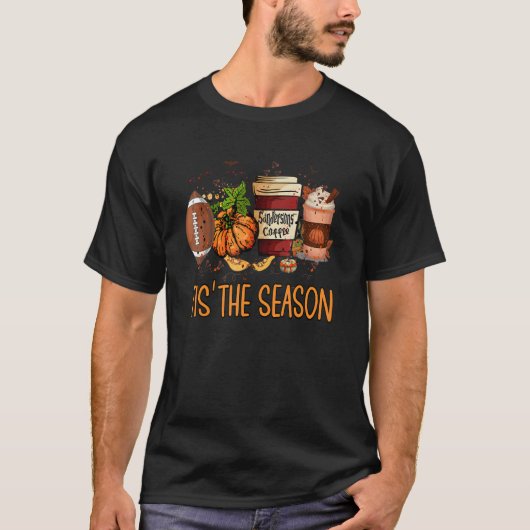 Pumpkin Spice Football Tis The Season Fall Thanksg Tシャツ (正面)