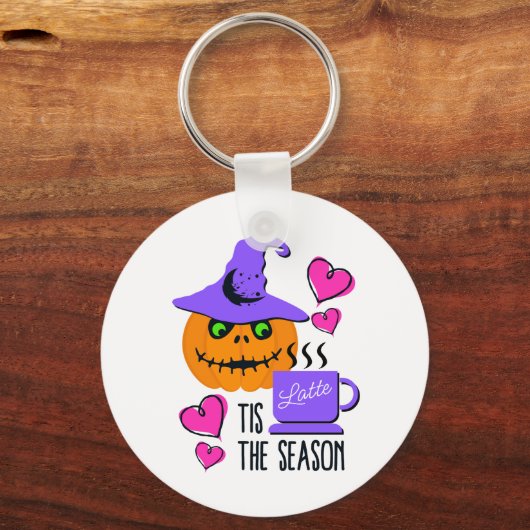 Pumpkin Spice Halloween Keychain - Double-Sided キーホルダー (正面)
