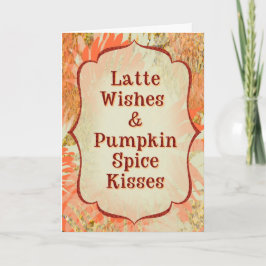 Pumpkin Spice Kisses – Autumn Greeting Card カード
