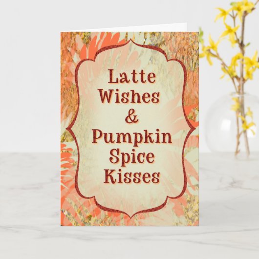 Pumpkin Spice Kisses – Autumn Greeting Card カード (黄色い花)