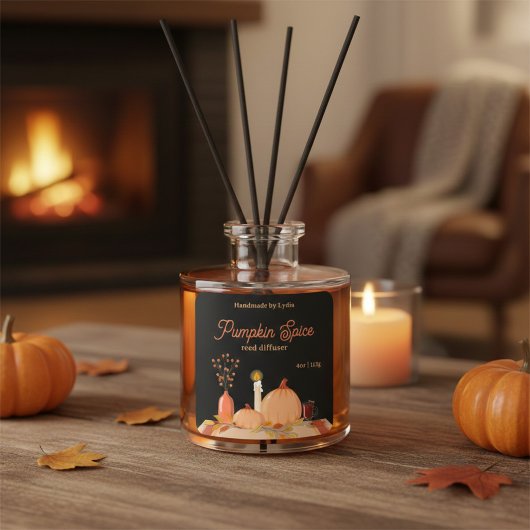 Pumpkin Spice Reed Diffuser Label スクエアシール