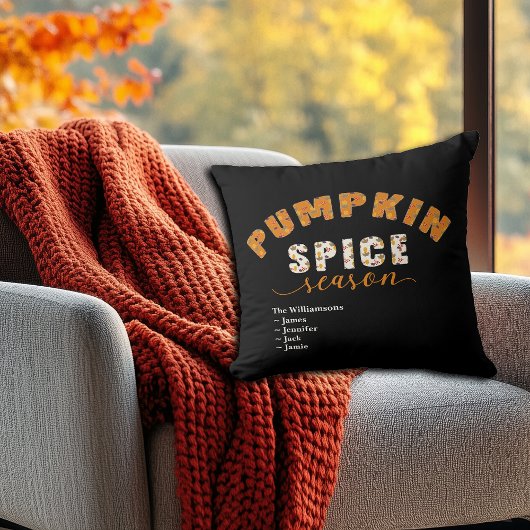 Pumpkin Spice Season Vibes Personalize Name クッション