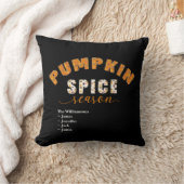Pumpkin Spice Season Vibes Personalize Name クッション (ブランケット)