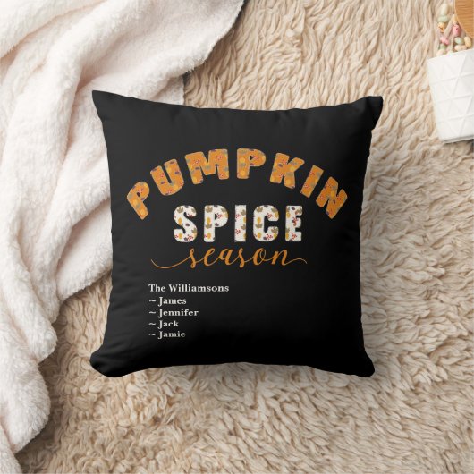 Pumpkin Spice Season Vibes Personalize Name クッション (ブランケット)