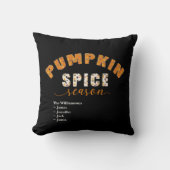 Pumpkin Spice Season Vibes Personalize Name クッション (正面)
