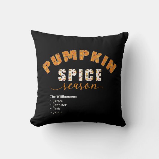 Pumpkin Spice Season Vibes Personalize Name クッション (正面)