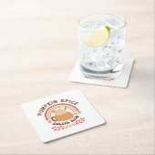 Pumpkin Spice Social Club – Cute Fall PSL スクエアペーパーコースター (インサイチュ)