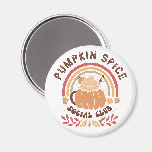 Pumpkin Spice Social Club – Cute Fall PSL  マグネット (正面/裏面)