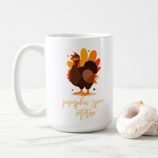 Pumpkin Spice Veteran Thanksgiving コーヒーマグカップ (ドーナツ)