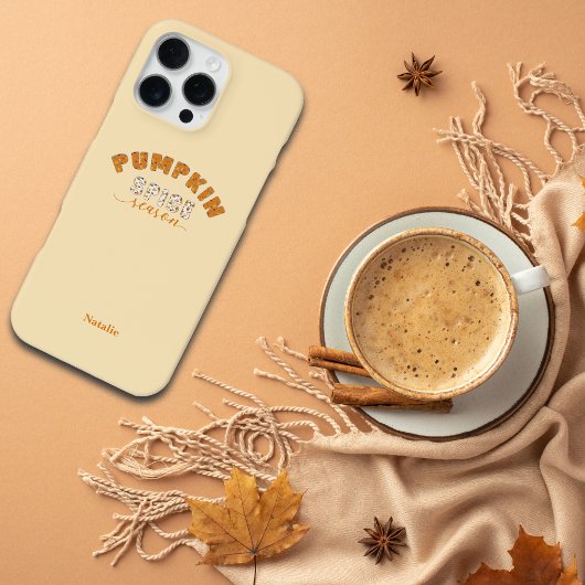 Pumpkin Spice Vibes Personalize Name Phone Case iPhoneケース