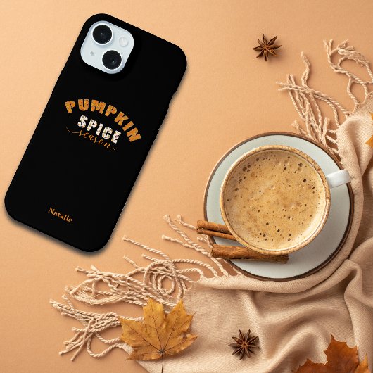 Pumpkin Spice Vibes Personalize Name Phone Case iPhoneケース