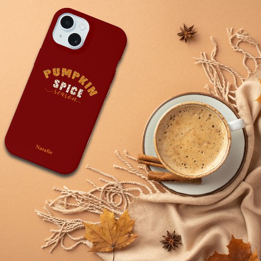 Pumpkin Spice Vibes Personalize Name Phone Case iPhoneケース