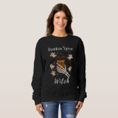 Pumpkin Spice Witch Coffee Skeleton - Womens Shirt スウェットシャツ (正面フル)