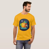 Pumpkin Spirit Magic Fun Halloween Animals & Moon Tシャツ (正面フル)