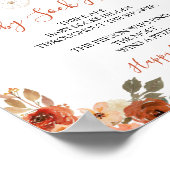 Pumpkin Stroller Floral Baby Shower Baby Sock Hunt ポスター (角)