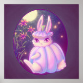 Pumpkin Suit White Rabbit In Moonlight Artwork ポスター (正面)