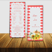 Pumpkin & Sunflower Fall Wedding Program Card 招待状