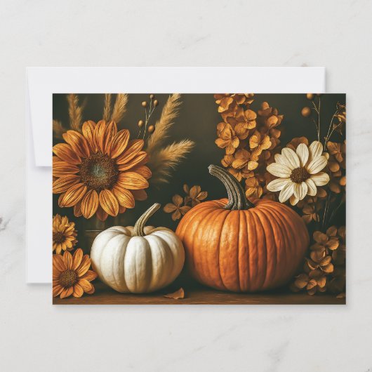 Pumpkin & Sunflower Thanksgiving Invitation 招待状 (裏面)