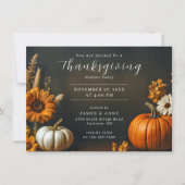 Pumpkin & Sunflower Thanksgiving Invitation 招待状 (正面)