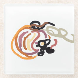 Pumpkin Sunset Autumn cute ガラスコースター