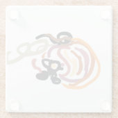 Pumpkin Sunset Autumn cute ガラスコースター (裏面)