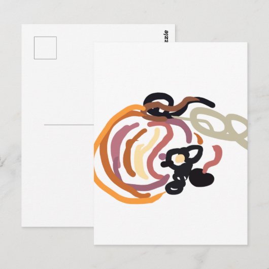 Pumpkin Sunset Autumn cute ポストカード (正面/裏面)