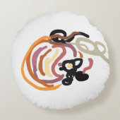 Pumpkin Sunset Autumn cute ラウンドクッション (裏面)