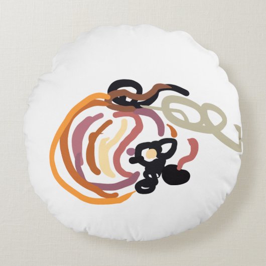 Pumpkin Sunset Autumn cute ラウンドクッション (正面)