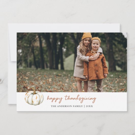 Pumpkin Thanksgiving Photo シーズンカード (正面)