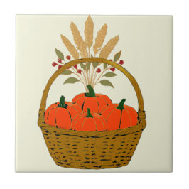🍂 **Pumpkin Tile Coaster タイル