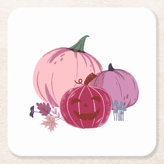 Pumpkin to Talk About スクエアペーパーコースター (正面)