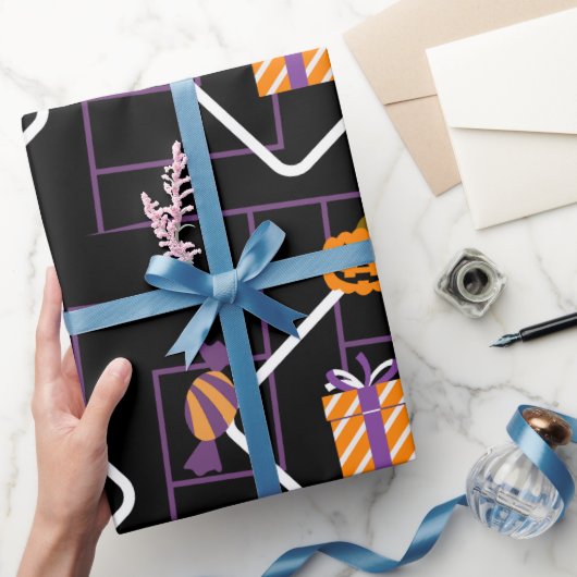 "Pumpkin Treats Halloween Wrapping Paper" ラッピングペーパー (ギフト)