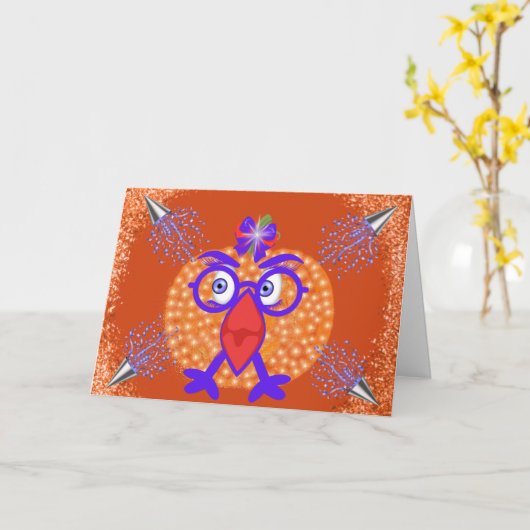 Pumpkin Turkey Greeting Card カード (黄色い花)