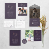 Pumpkin Vines Monogram Wedding Invitation 招待状