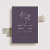 Pumpkin Vines Monogram Wedding Invitation 招待状